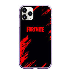 Чехол iPhone 11 Pro матовый Fortnite красные краски лого