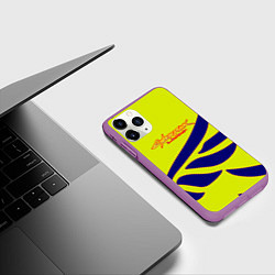 Чехол iPhone 11 Pro матовый Cyberpunk 2077 крылья, цвет: 3D-фиолетовый — фото 2
