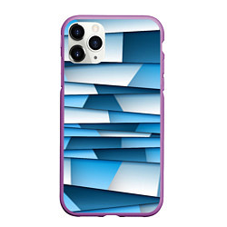 Чехол iPhone 11 Pro матовый Geometry line, цвет: 3D-фиолетовый