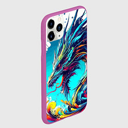 Чехол iPhone 11 Pro матовый Japanese dragon - tattoo irezumi, цвет: 3D-фиолетовый — фото 2
