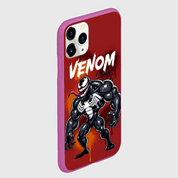 Чехол iPhone 11 Pro матовый Веном в мультяшном стиле, цвет: 3D-фиолетовый — фото 2