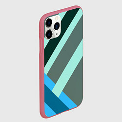 Чехол iPhone 11 Pro матовый Геометрия из полос, цвет: 3D-малиновый — фото 2