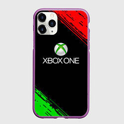 Чехол iPhone 11 Pro матовый Xbox краски текстура лого, цвет: 3D-фиолетовый