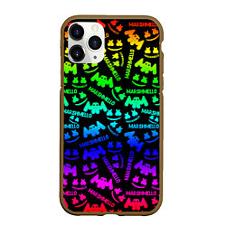 Чехол iPhone 11 Pro матовый Marshmello neon steel pattern