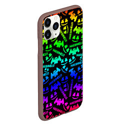 Чехол iPhone 11 Pro матовый Marshmello neon steel pattern, цвет: 3D-коричневый — фото 2