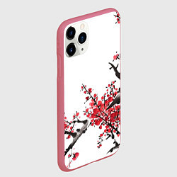 Чехол iPhone 11 Pro матовый Китайский стиль - слива, цвет: 3D-малиновый — фото 2