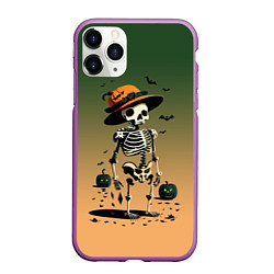 Чехол iPhone 11 Pro матовый Funny skeleton - ai art fantasy