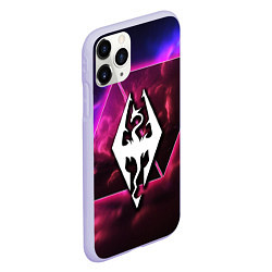 Чехол iPhone 11 Pro матовый The Elder Scrolls neon game, цвет: 3D-светло-сиреневый — фото 2