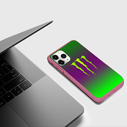Чехол iPhone 11 Pro матовый Monster energy gradient, цвет: 3D-малиновый — фото 2