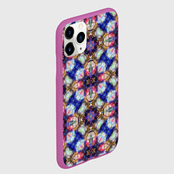 Чехол iPhone 11 Pro матовый Пестрый калейдоскопический узор, цвет: 3D-фиолетовый — фото 2