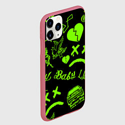 Чехол iPhone 11 Pro матовый Lil Peep кислота, цвет: 3D-малиновый — фото 2