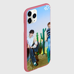 Чехол iPhone 11 Pro матовый ATE Stray Kids Bang Chan I N Lee Know Changbin, цвет: 3D-малиновый — фото 2