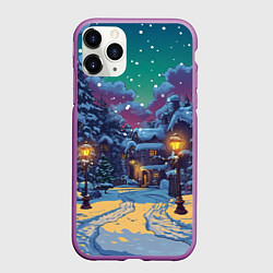 Чехол iPhone 11 Pro матовый Глубокая зимняя ночь перед рождеством, цвет: 3D-фиолетовый