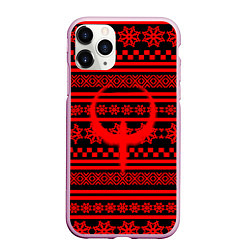 Чехол iPhone 11 Pro матовый Quake winter pattern, цвет: 3D-розовый