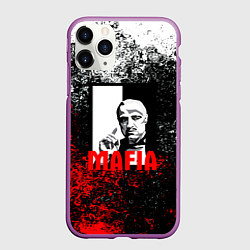 Чехол iPhone 11 Pro матовый Mafia брызги красок, цвет: 3D-фиолетовый