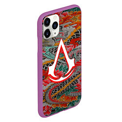 Чехол iPhone 11 Pro матовый Assassins Creed shadows japan, цвет: 3D-фиолетовый — фото 2