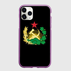 Чехол iPhone 11 Pro матовый Советский союз герб, цвет: 3D-фиолетовый