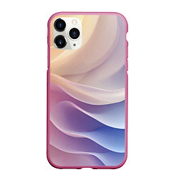 Чехол iPhone 11 Pro матовый Текстура с градиентом волны, цвет: 3D-малиновый