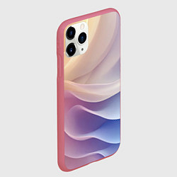 Чехол iPhone 11 Pro матовый Текстура с градиентом волны, цвет: 3D-малиновый — фото 2