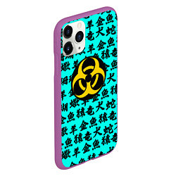 Чехол iPhone 11 Pro матовый Resident Evil japan pattern, цвет: 3D-фиолетовый — фото 2