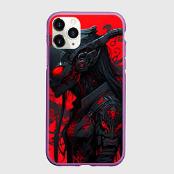 Чехол iPhone 11 Pro матовый Девушка в стиле киберпанк, цвет: 3D-фиолетовый