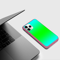 Чехол iPhone 11 Pro матовый Кислотный градиент текстура, цвет: 3D-малиновый — фото 2