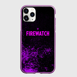 Чехол iPhone 11 Pro матовый Firewatch брызги красок неон, цвет: 3D-фиолетовый