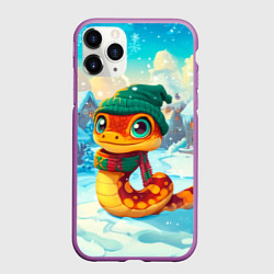 Чехол iPhone 11 Pro матовый Змейка в сказочном городе