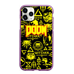 Чехол iPhone 11 Pro матовый Doom x Witcher