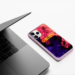 Чехол iPhone 11 Pro матовый RUST flame steel, цвет: 3D-розовый — фото 2