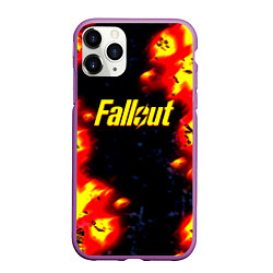 Чехол iPhone 11 Pro матовый Fallout огненные краски стиль