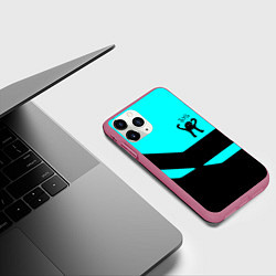 Чехол iPhone 11 Pro матовый Ъуъ съука геометрия, цвет: 3D-малиновый — фото 2
