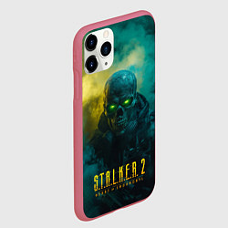 Чехол iPhone 11 Pro матовый Stalker 2 скелет в форме, цвет: 3D-малиновый — фото 2