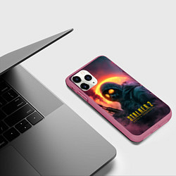 Чехол iPhone 11 Pro матовый Stalker 2 радиоактивный фон, цвет: 3D-малиновый — фото 2