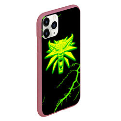 Чехол iPhone 11 Pro матовый The Witcher storm effect, цвет: 3D-малиновый — фото 2