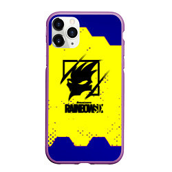 Чехол iPhone 11 Pro матовый Rainbow six hexagon steel, цвет: 3D-фиолетовый