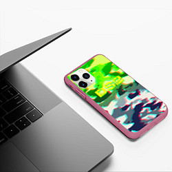 Чехол iPhone 11 Pro матовый Death stranding камуфляж, цвет: 3D-малиновый — фото 2