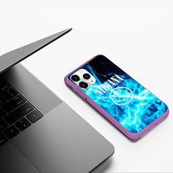 Чехол iPhone 11 Pro матовый Nirvana electro, цвет: 3D-фиолетовый — фото 2