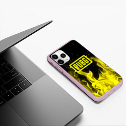 Чехол iPhone 11 Pro матовый PUBG fire yellow, цвет: 3D-розовый — фото 2