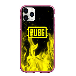 Чехол iPhone 11 Pro матовый PUBG fire yellow