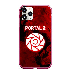 Чехол iPhone 11 Pro матовый Portal2 огненный стиль