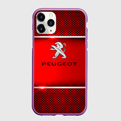 Чехол iPhone 11 Pro матовый Peugeot metal steel