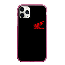 Чехол iPhone 11 Pro матовый Honda red logo auto steel