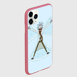 Чехол iPhone 11 Pro матовый Рик и Морти снег - бабочка, цвет: 3D-малиновый — фото 2