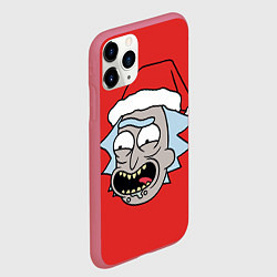Чехол iPhone 11 Pro матовый Рик и Морти новогодний Рик, цвет: 3D-малиновый — фото 2