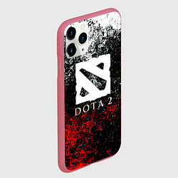 Чехол iPhone 11 Pro матовый Dota2 брызги красок, цвет: 3D-малиновый — фото 2