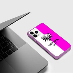 Чехол iPhone 11 Pro матовый The Witcher line, цвет: 3D-фиолетовый — фото 2