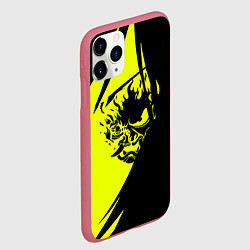 Чехол iPhone 11 Pro матовый Cyberpunk 2077 тексутар, цвет: 3D-малиновый — фото 2