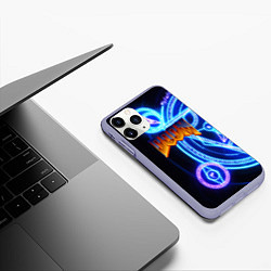 Чехол iPhone 11 Pro матовый Doom мистические символы, цвет: 3D-светло-сиреневый — фото 2