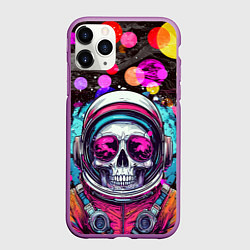 Чехол iPhone 11 Pro матовый Космонавт скелет в космосе
